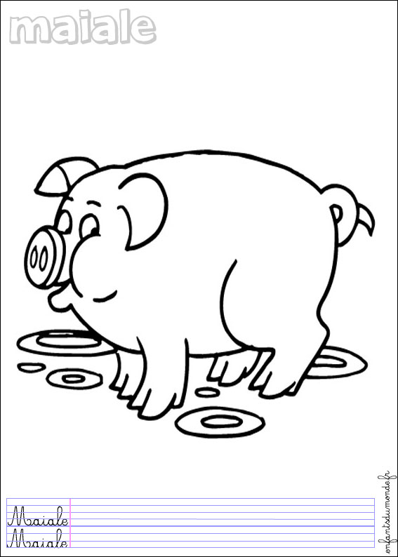 coloriage cochon 1